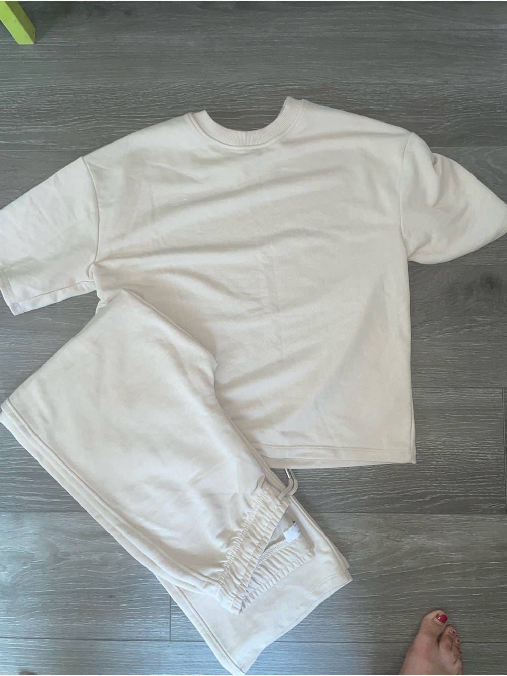 Primark Wide-Leg Cream Lounge Pants - set size S